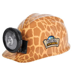 Orange Giraffe Print Toy Miner's Helmet